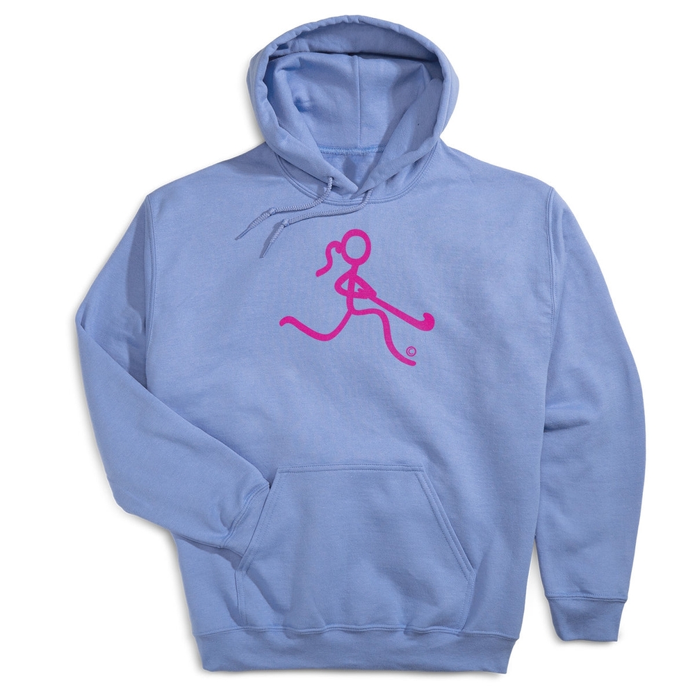 Chalktalk Sports Field Hickey Blue Hoodie with Pink Graphic